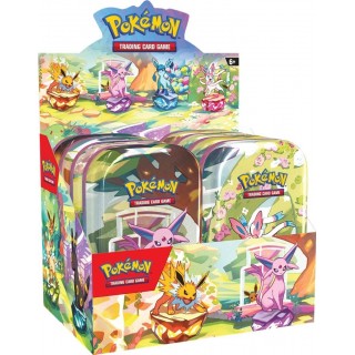 Prismatic Evolutions Mini Tins Display